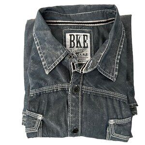 BKE Vintage Harrisonville Men's XL Long Sleeve Button Down Blue Shirt